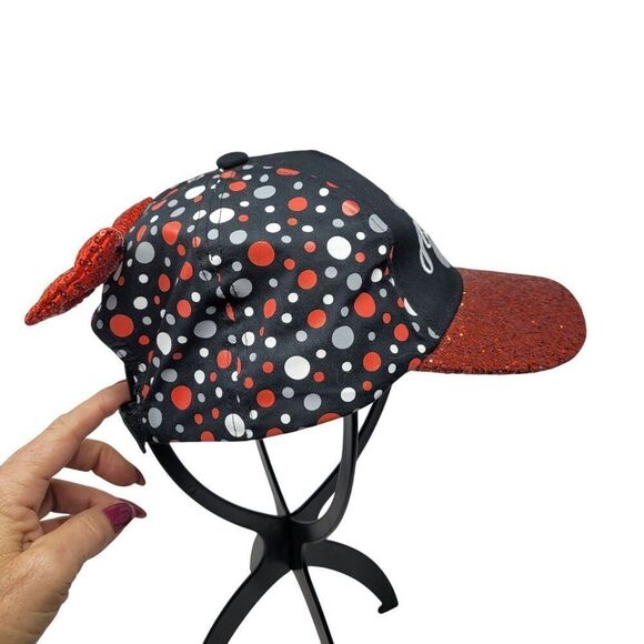 Disney Parks Minnie Mouse Alway‎ Be You Glitter Brim Sequin Bow Hat Baseball Cap - Picture 5 of 8